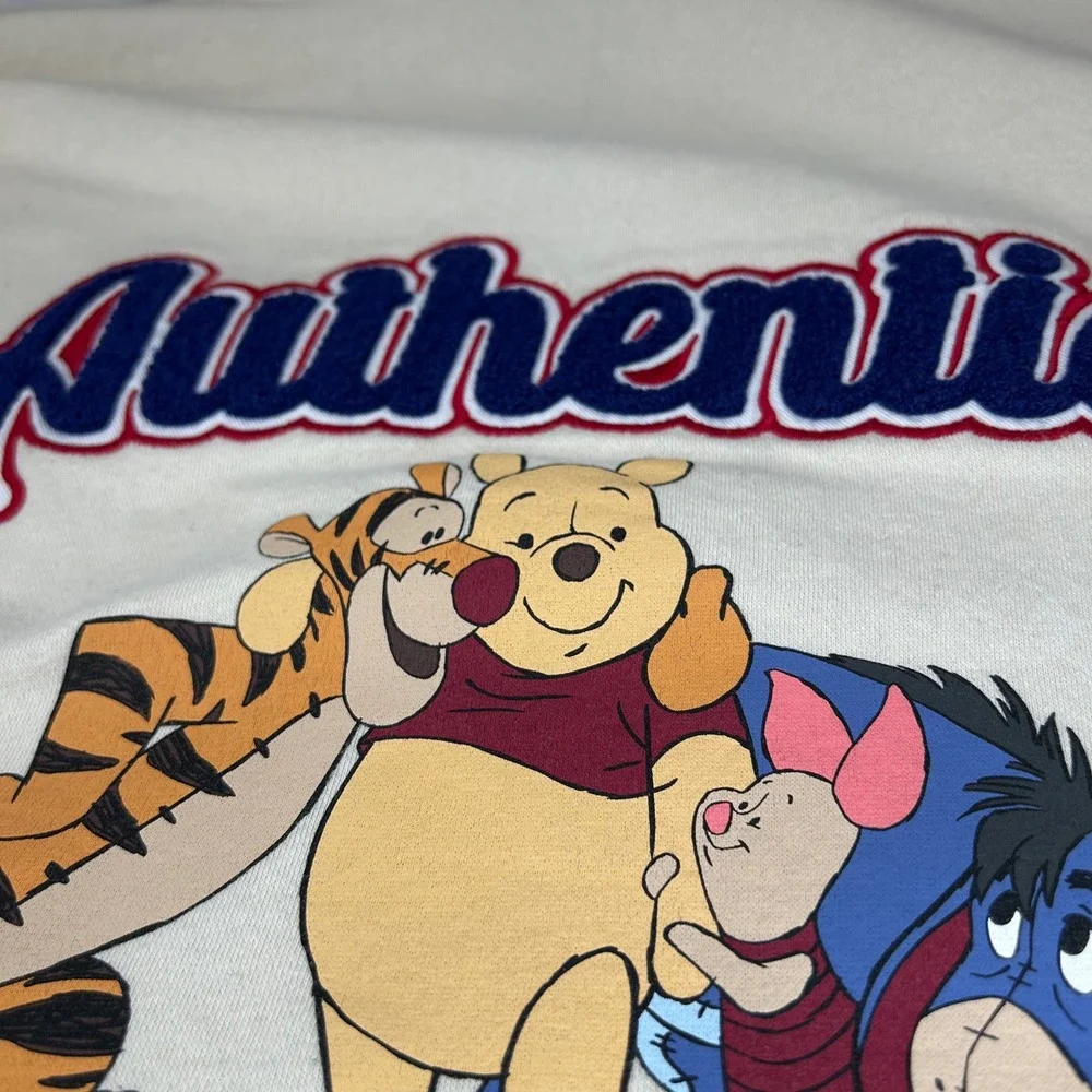 Disney Winnie the‎ Pooh Kids Hoodie Almond Beige Patch Sleeve LH42404FH M 8-10